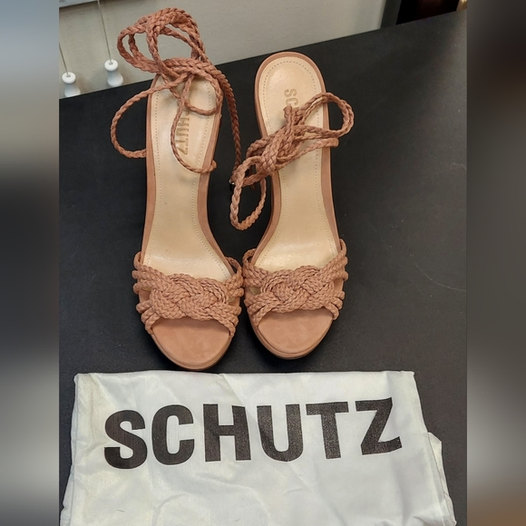 NWT Schutz Lace Up Ankle Wedges - Picture 3 of 4